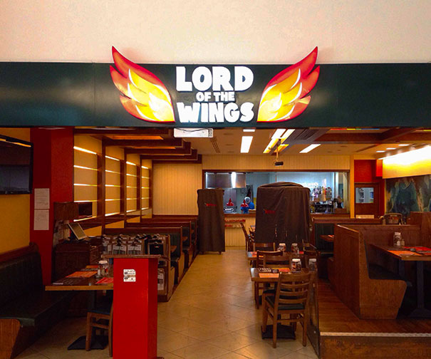 Restaurant sign ‘LORD OF THE WINGS’