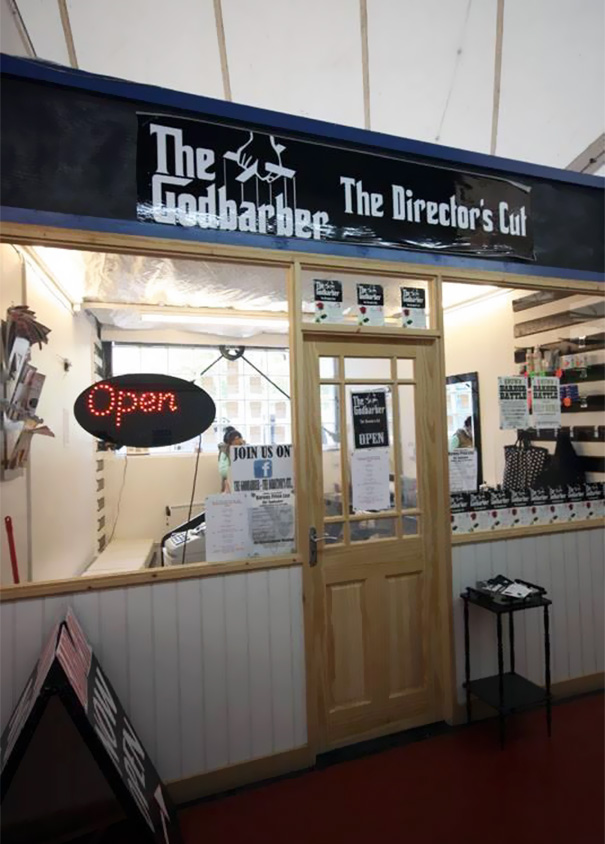 Barber shop sign ‘The Godbarber The Director’s Cut’