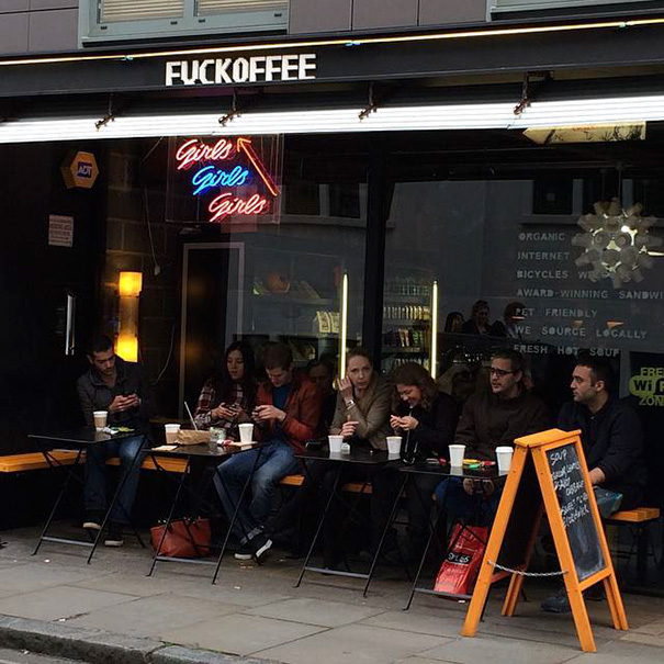 Coffee shop sign ‘FUCKOFFEE’