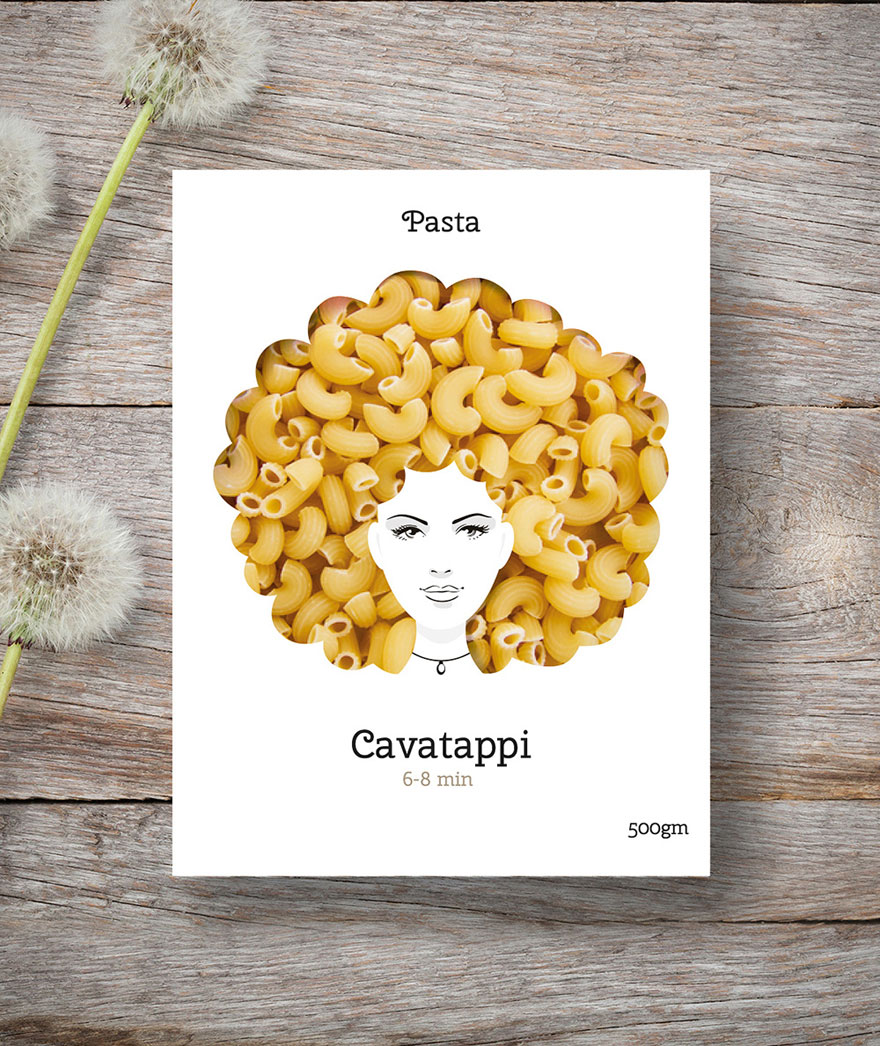 Creative Packaging Design Turns Pasta Into Hair