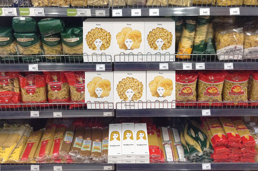 Creative Packaging Design Turns Pasta Into Hair