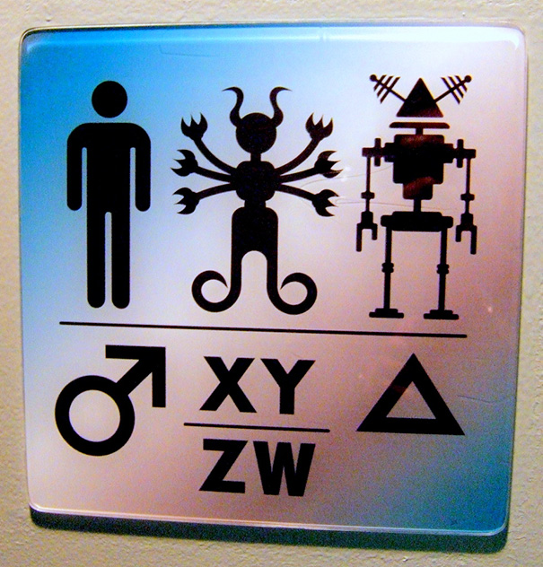 Intergalactic Restroom Sign, Scifi Museum