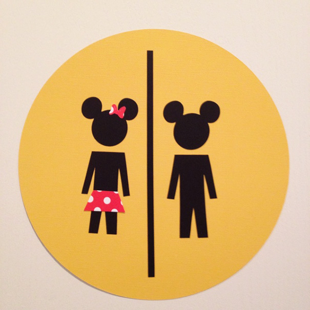 Mickey Mouse Bathroom Sign