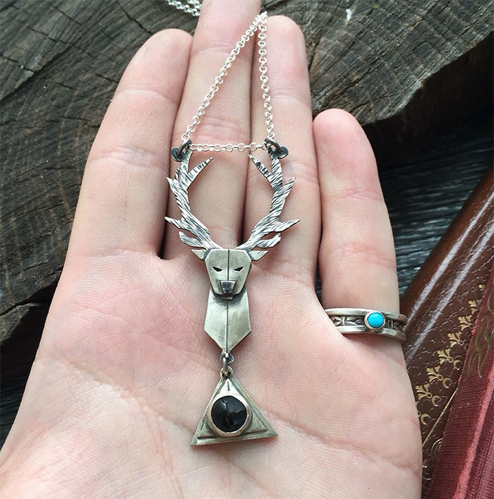 Silver Stag Patronus Necklace