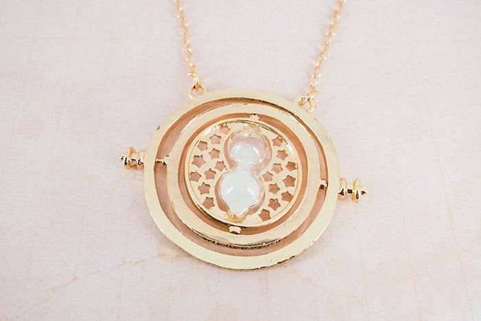 Hermione Granger Rotating Time Turner Gold Necklace