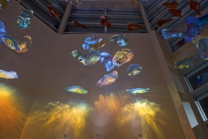 Helix Nebula Sculpture Transforms Library Lobby Into An Observatory.