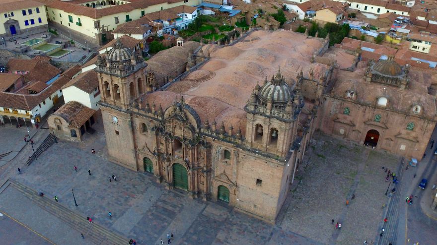I Flew Over Plaza De Armas De Cuszo At Sunset Capturing A Different View Of This Beautiful City