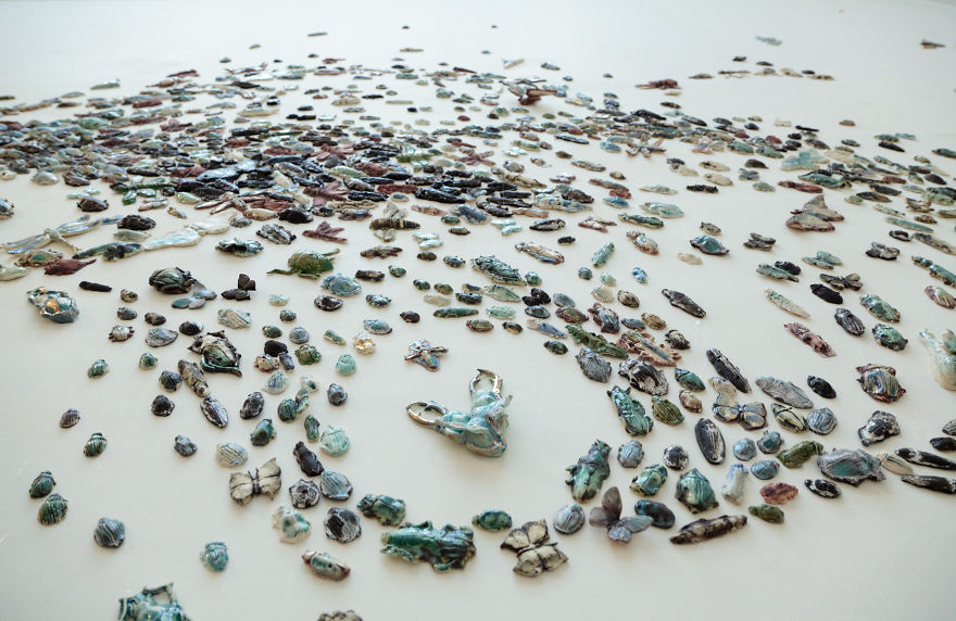 I Handmade 10,000 Ceramic Beetles To Crawl Across Gallery Walls