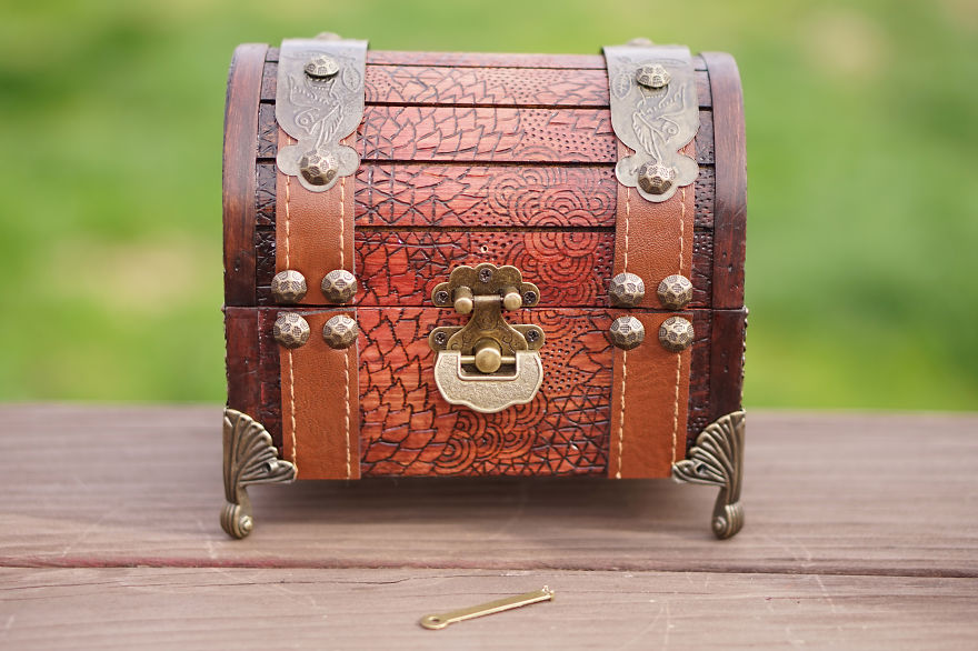 I Made A Miniature Pirate Chest To Store Little Treasures.