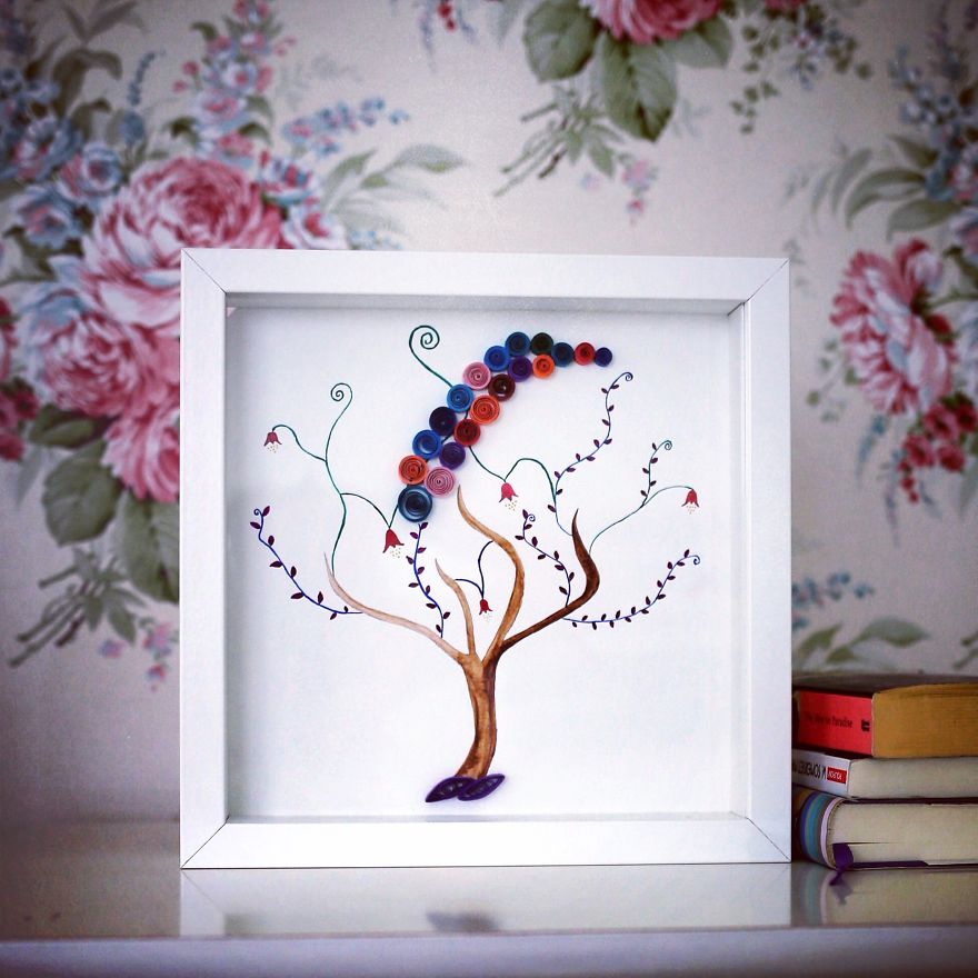 I Combine Quilling Paper Art And Watercolours To Create An Entire Garden Of Happiness