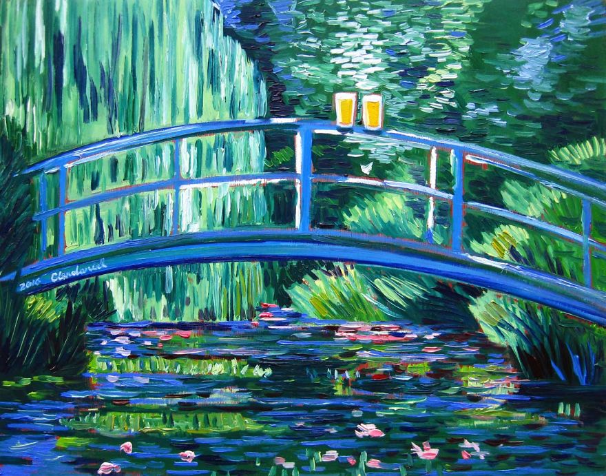 Inspired By Claude Monet. Pints At The Water Lily Pond