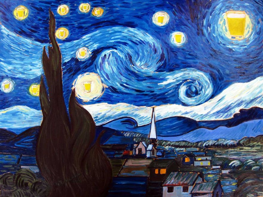 The Starry Pint. Inspired By Vincent Van Gogh