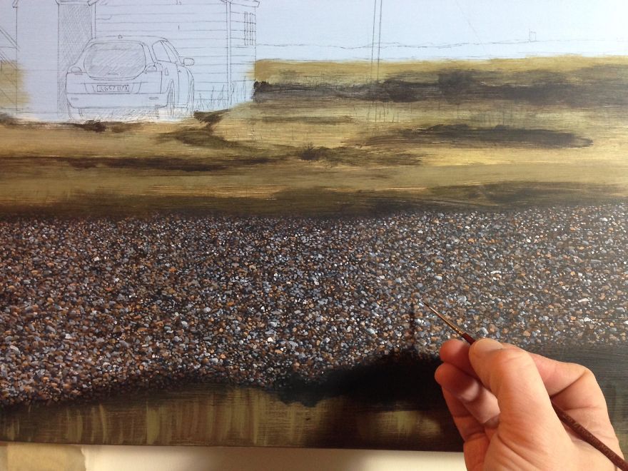 I Spent 350 Hours Painting Every Blade Of Grass And Over 14,000 Pebbles In My Latest Painting