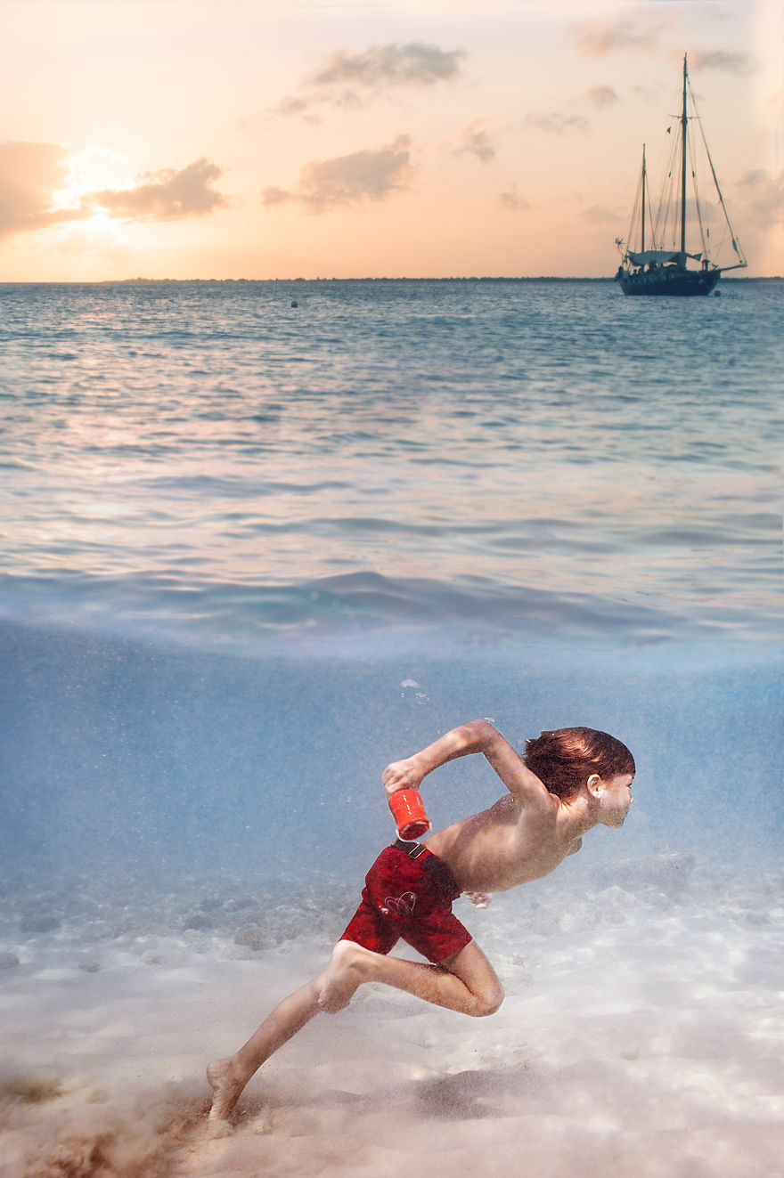 I Travelled To Bonaire Island And Photographed Local Children Underwater