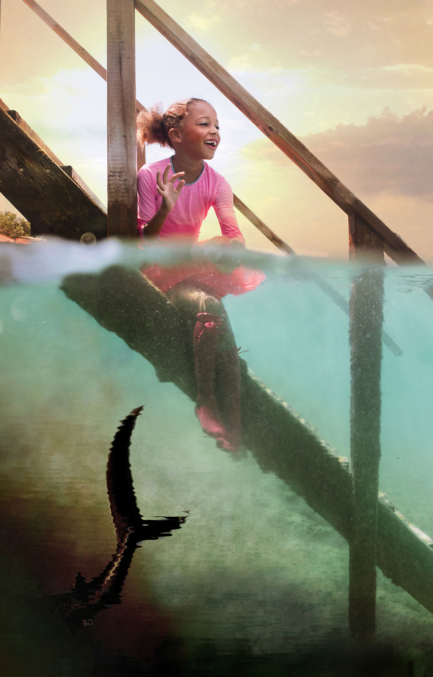 I Travelled To Bonaire Island And Photographed Local Children Underwater