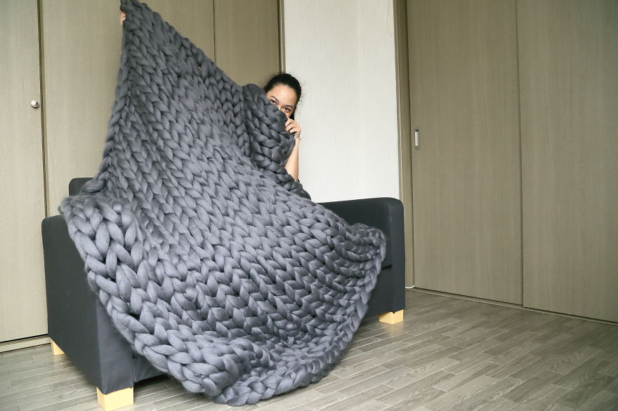 I’m Hibernating Through The Whole Winter Under My Giant Hand-Knitted Blankets