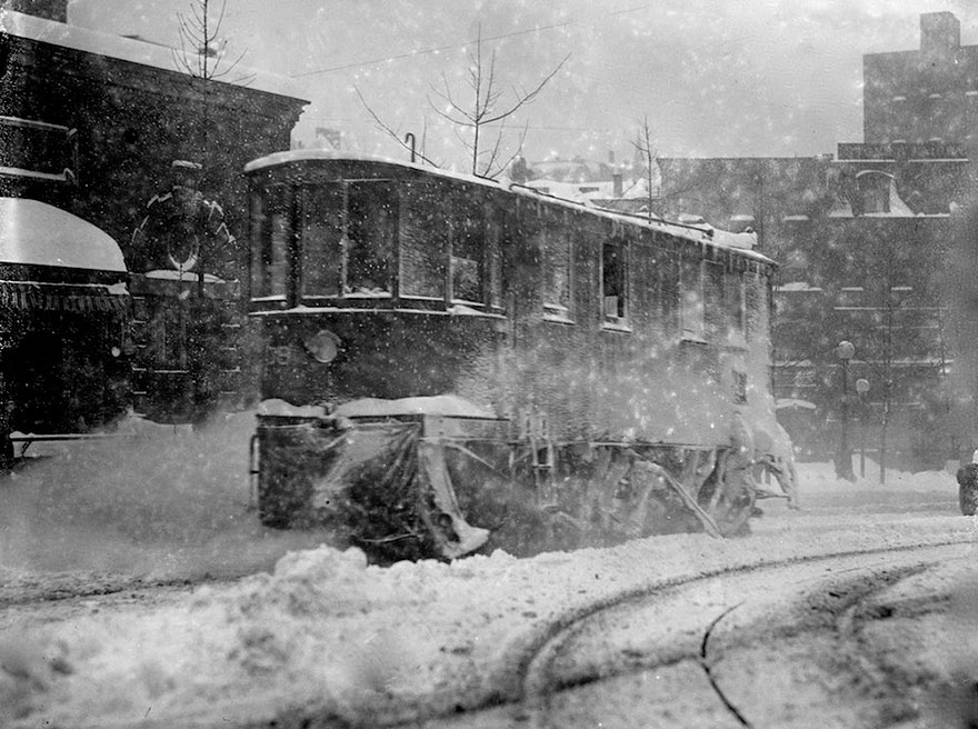 Trolley Is Pushing Through The Snow, Washington, DC