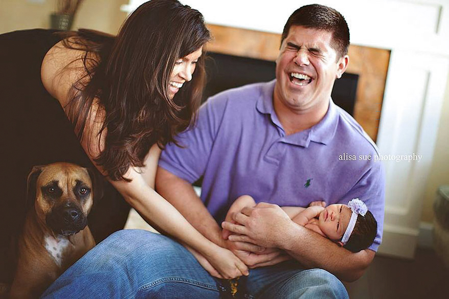 Dad's Laughing, Mom's Catching The Poop And Dog's Face Explains It All