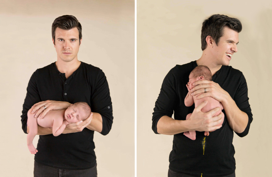 Baby Makes A Mess Of Photoshoot With Dad