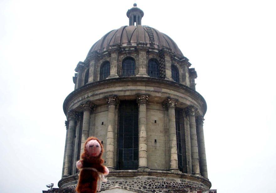 Downtown In Mexico City... And Fray Panchito In The Shooting Of A View.
