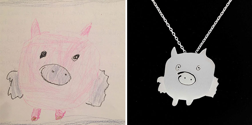 Children’s Drawings Turned Into Jewelry To Create Timeless Memories