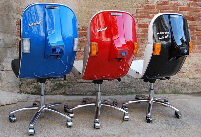 Old Vespas Turned Into Modern Office Chairs
