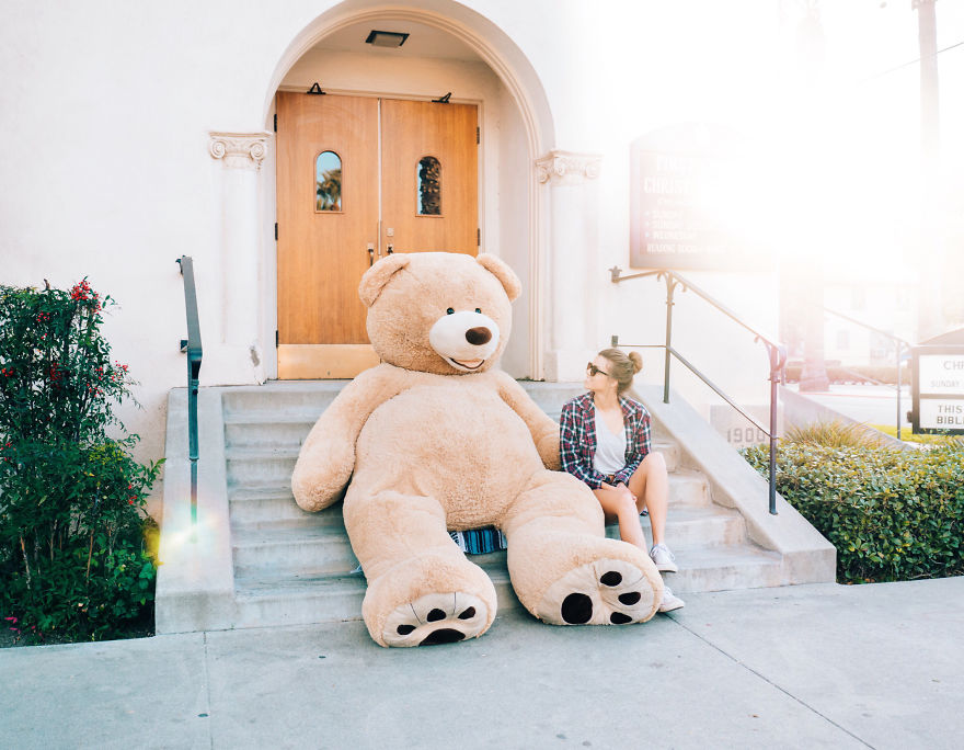 We Took Our Huge Toy Bear On Fun Adventures