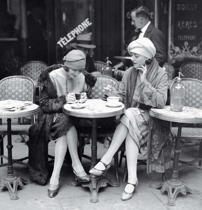 Women Drinking Coffee In A Terrace Of A Cafe, Paris, 1925