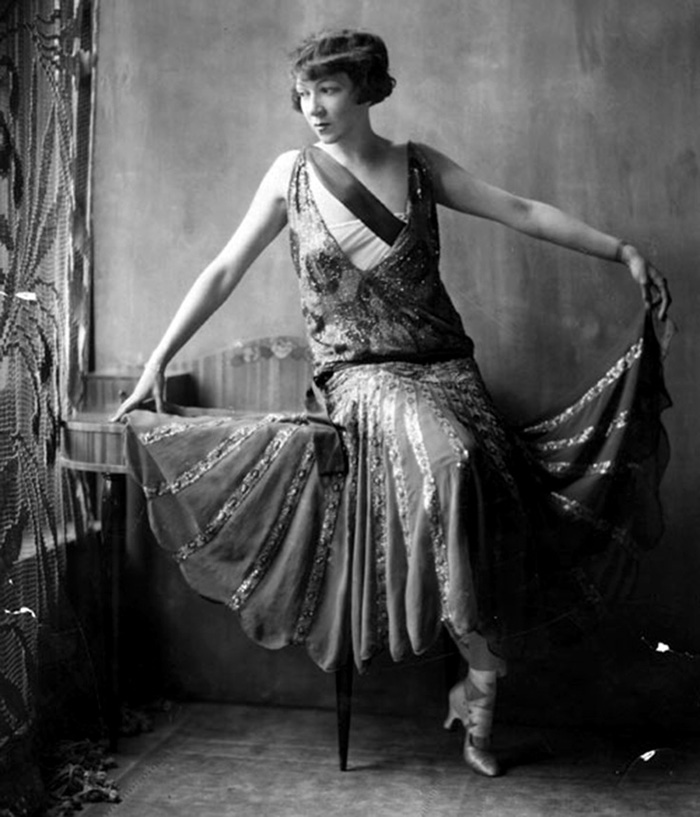 American Dancer Cynthia Perot Poses In A Sparkling, Sleeveless, Dress, By Jenny