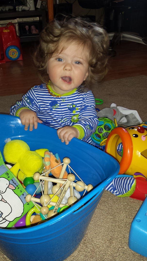 My Sweet 9 Month Old Crazy Haired Baby Boy 