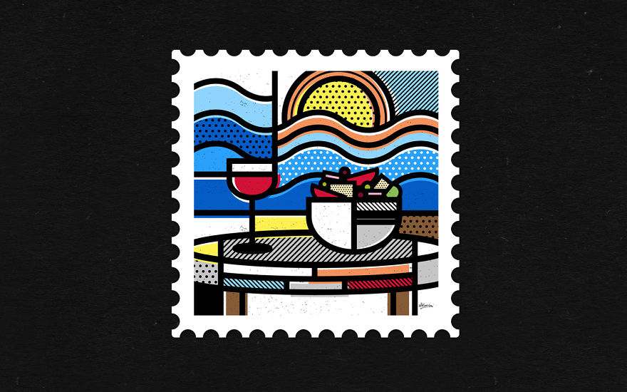 I Created Abstract Stamps Of Greece’s Iconic Landscapes