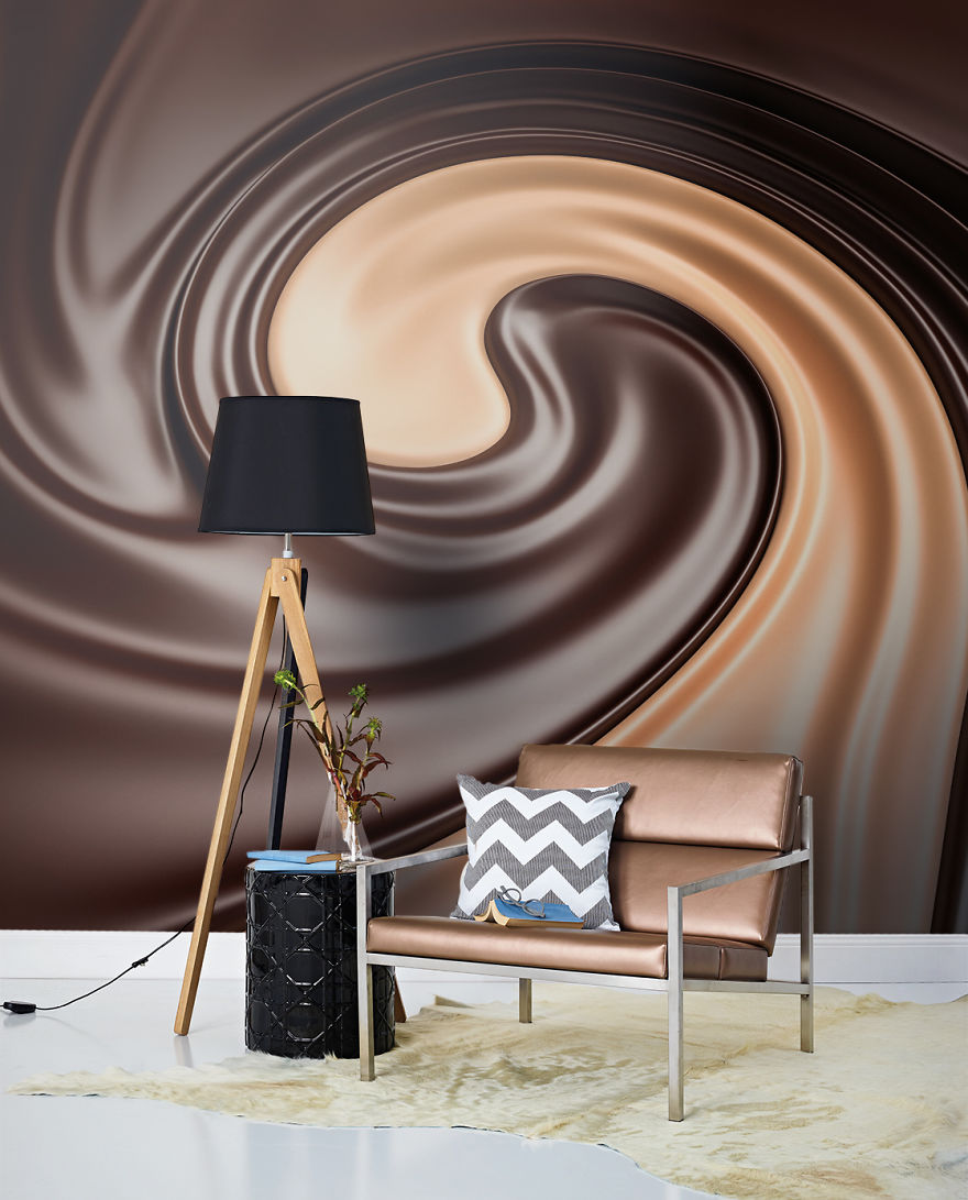 Liquid Chocolate Swirl Wall Mural (pixers)
