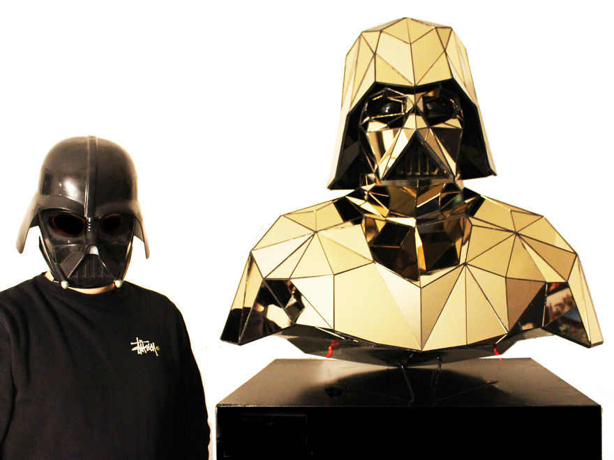 I Made A Golden Plated Geometric Sculpture Of Darth Vader