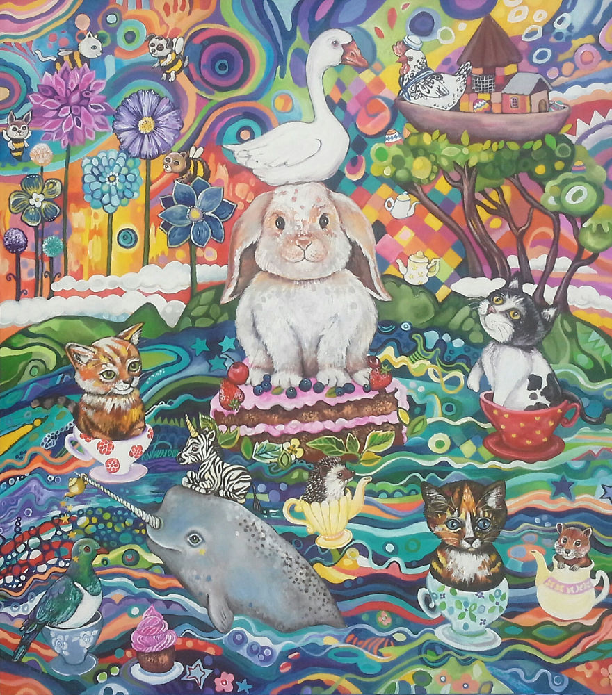 I Paint Vibrant Stories Where All Animals Are Equal And Cared For