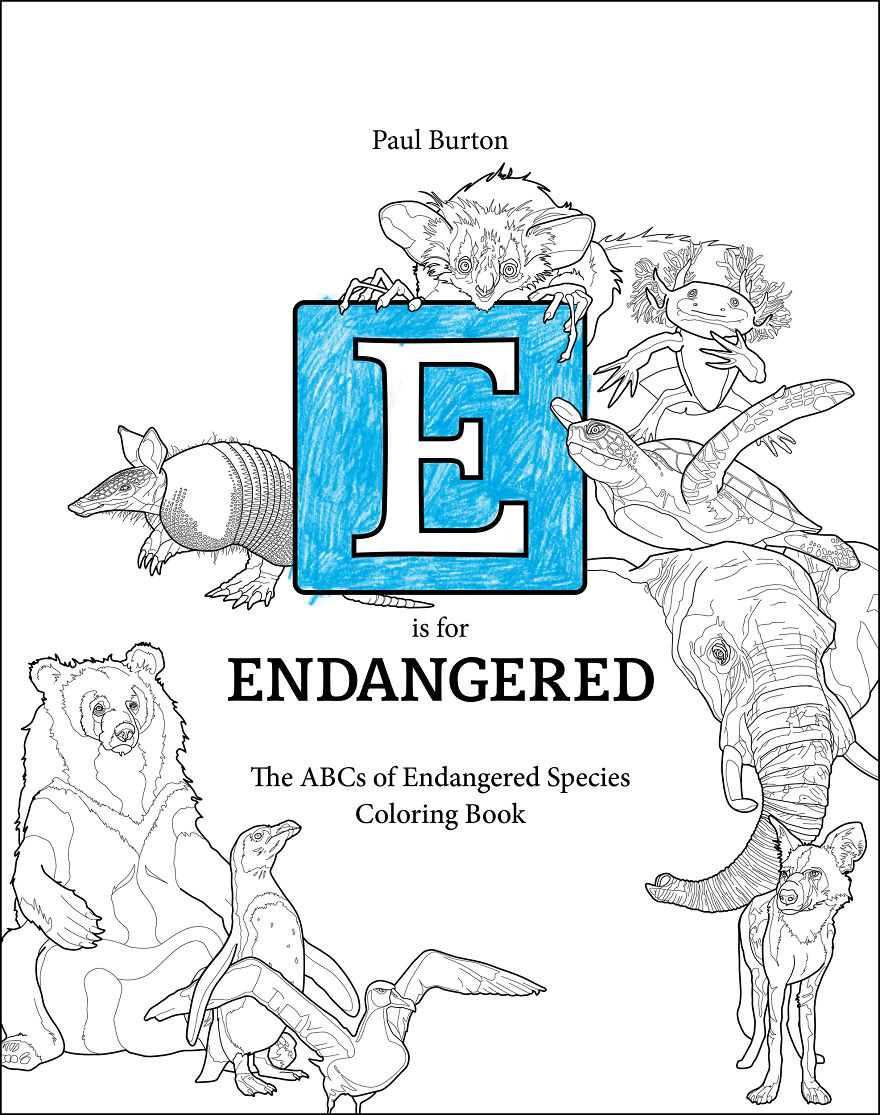 I Will Draw 124 Endangered Animals For My Coloring Book: E Is For Endangered.