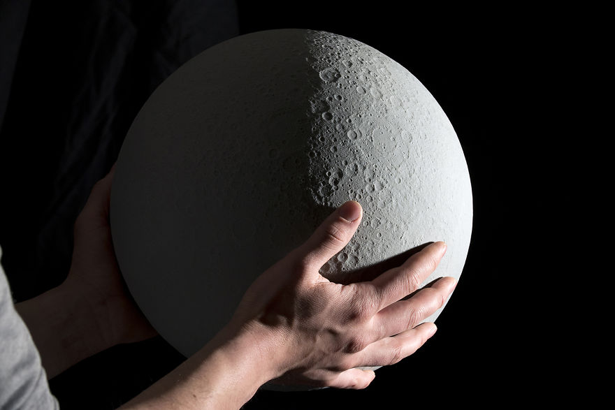 Topographically Accurate Lunar Globe That We Created In 4 Years Using Data From NASA