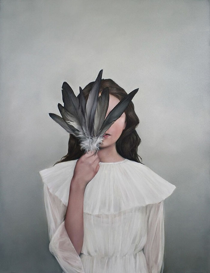 Mysteriously Surreal Paintings Of Faceless Women Shadows By Nature And Wildlife