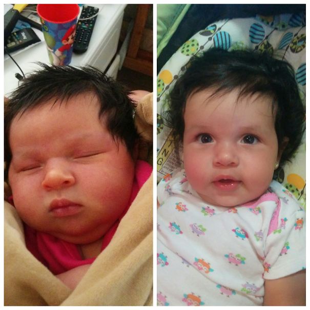 My Daughter At 2 Days Old And Now At 6.5 Mths Old.