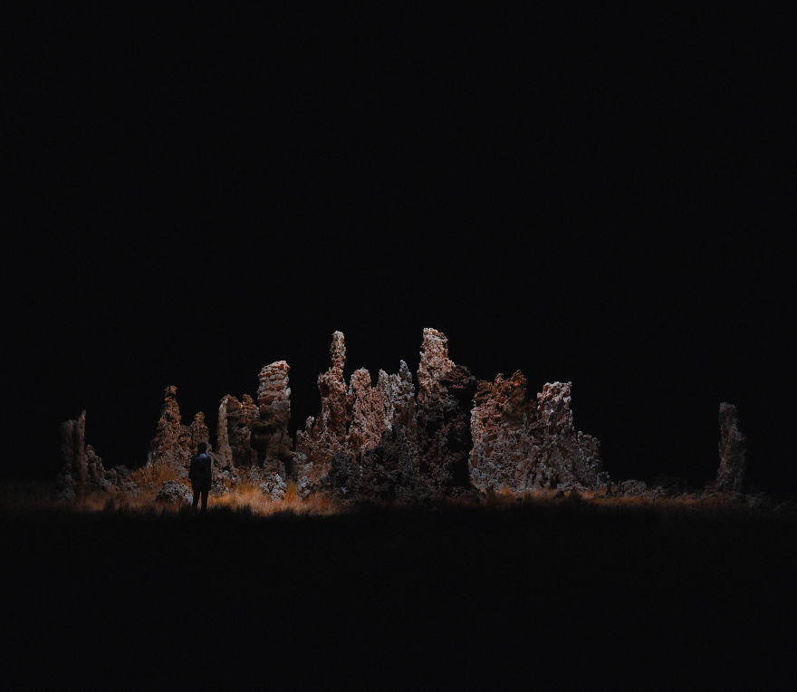 I Lit Landscapes At Night Using Drones With LEDs