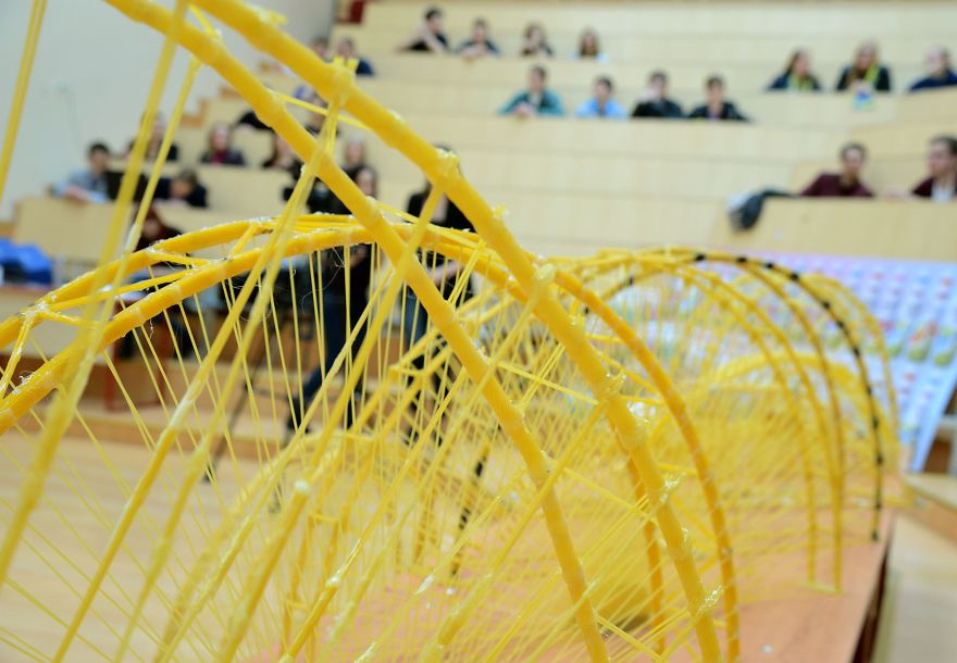 Using Only Pasta And Glue, Students Build Bridges Capable Of Carrying At Least 251kg