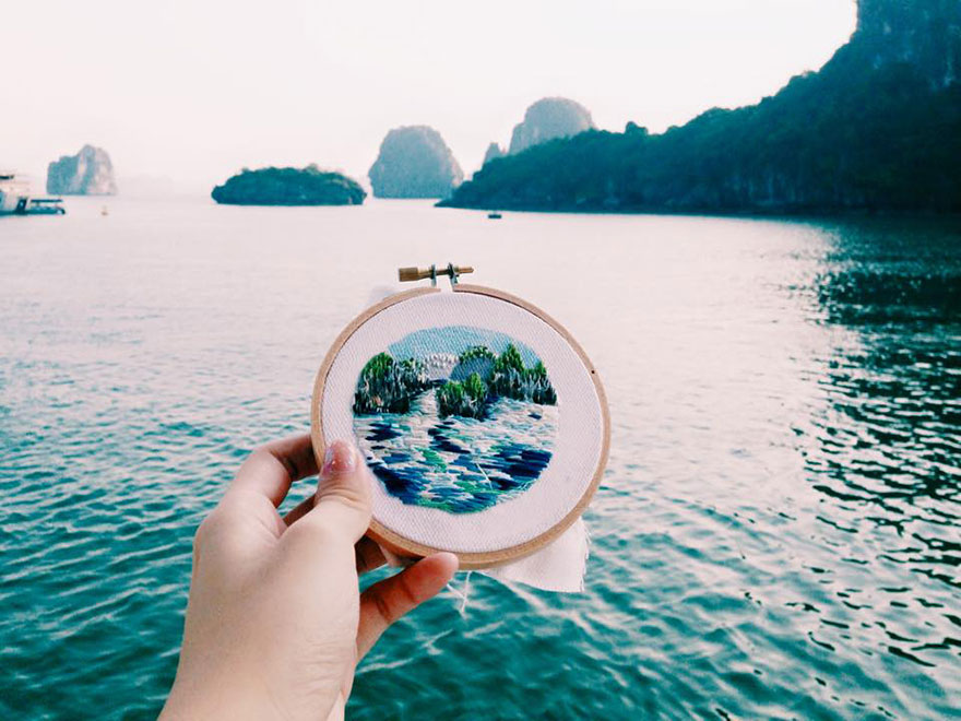 Instead Of Taking Photos, Teresa Lim Embroiders Her Travels On-site