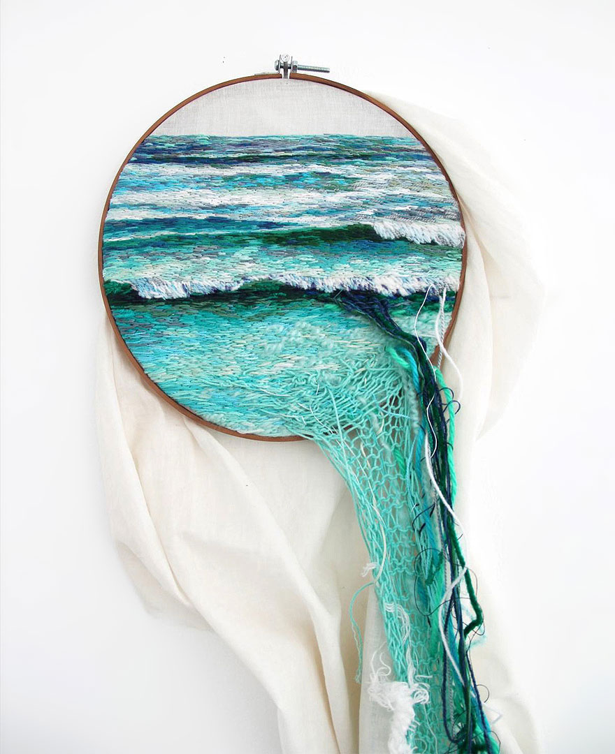 Artist Ana Teresa Barboza Creates Landscape Embroidery Art That Leaps Out Of Its Frames