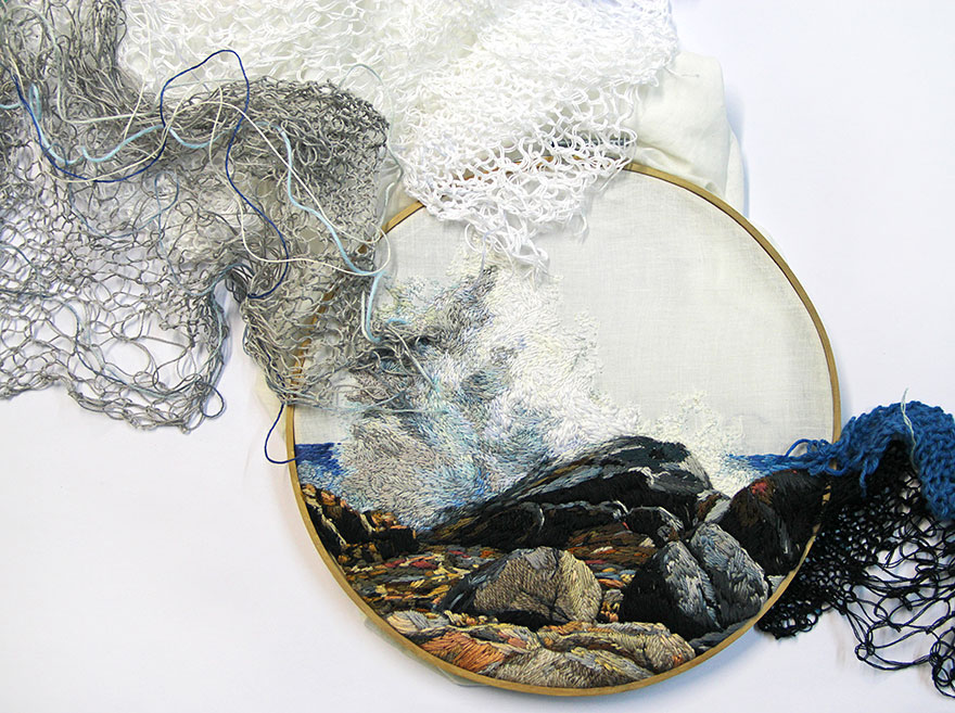 Artist Ana Teresa Barboza Creates Landscape Embroidery Art That Leaps Out Of Its Frames