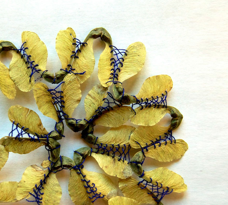 Embroidered Leaf Art By Hillary Fayle