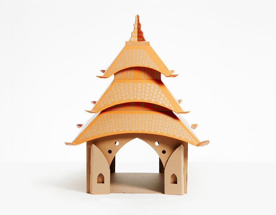 7 Cardboard Cat Houses Inspired By Famous Architectural Landmarks