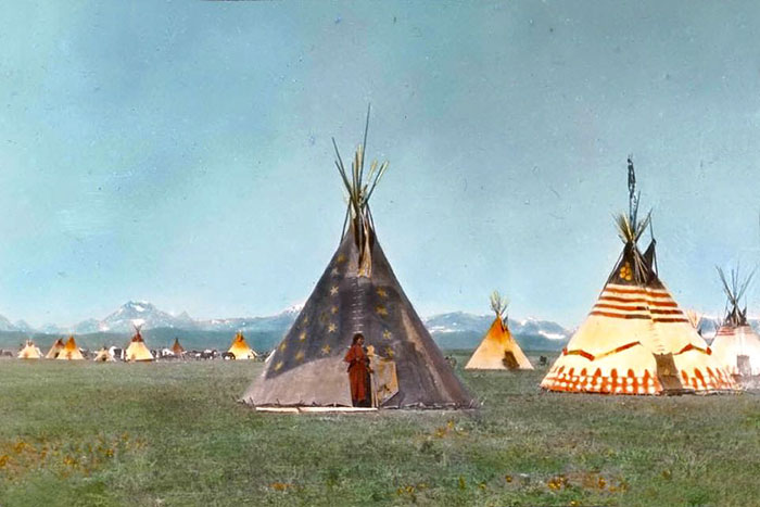 A Woman By The Star Tipi In Blackfoot Camp. Early 1900s