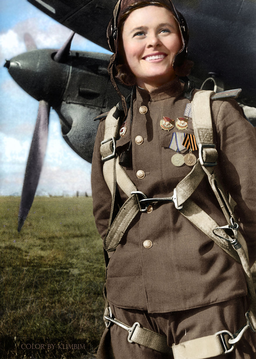Maria Dolina, Hero Pilot Of The Soviet Union, 1945