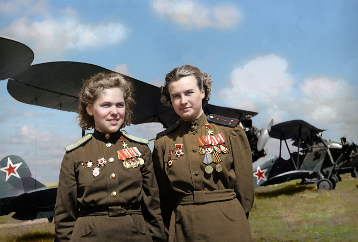 Soviet Air Force Officers Rufina Gasheva And Nataly Meklin, World War II