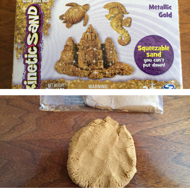 Golden, Glittering Kinetic Sand, They Said