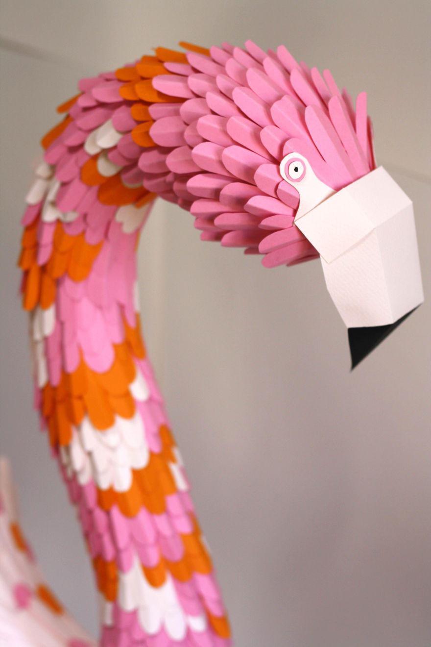 I Made This Hand-Cut Paper Flamingo